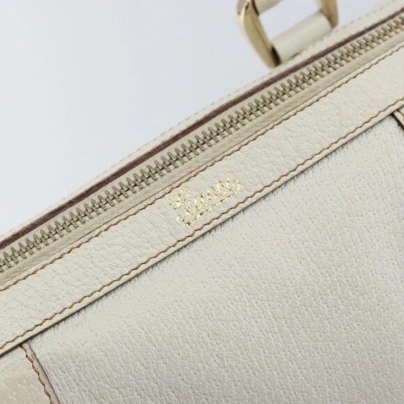 GUCCI Abby Mini Boston Bag Leather White Gold - Picture 11 of 16